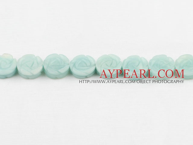 amazon beads,5*16mm,carved with rose, light green ,Sold per 15.75-inch strands