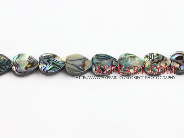 paua shell beads,16mm heart,Sold per 15.75-inch strands