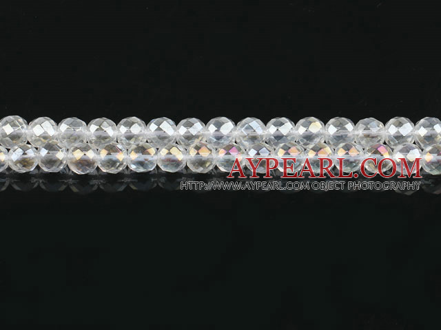 white crystal beads ,8mm round,color added,sold per 15.75-inch strand