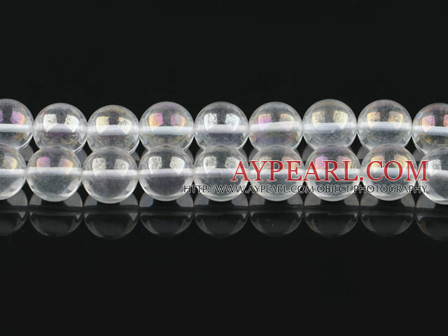 white crystal beads ,14mm round,color added,sold per 15.75-inch strand