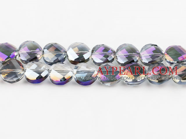 manmade crystal beads,6*12mm potato slice,accompany with purple color,sold per 14.17inches strand