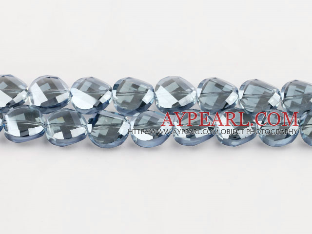 manmade crystal beads,6*12mm potato slice,accompany with the blue color,sold per 14.17inches strand