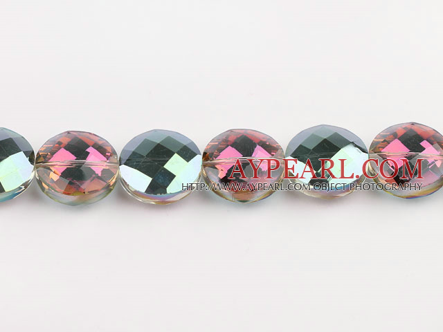 manmade crystal beads,10*20mm wafer,accompany with colors,sold per 13.58inches strand