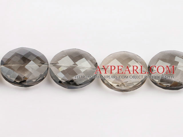 manmade crystal beads,30mm,transparent grey,Sold per 14.17-inch strands