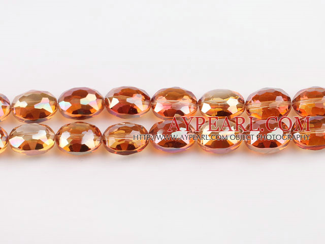 manmade crystal beads,8*13*16mm ,accompany with the orange color,sold per 15.16inches strand