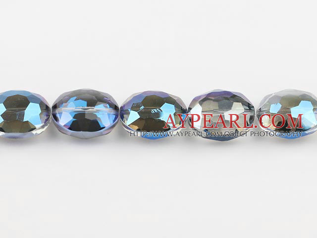 manmade crystal beads,13*20*24mm, accompany with the blue color ,Sold per 14.17inches strand