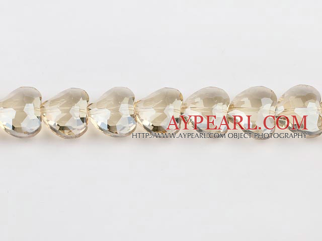 manmade crystal beads,8*15*18mm heart,accompany with the champagne color,Sold per 14.17-inch strands