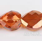 manmade crystal beads,10*28*28mm heart, accompany with the orange color , sold per 12.6inch strand