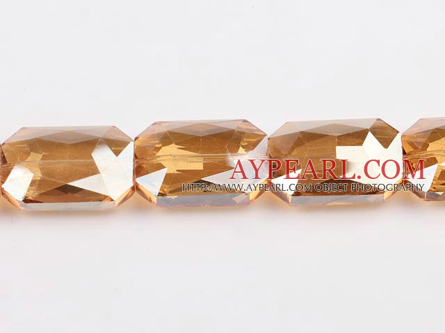 manmade crystal beads,12*24*33mm rectangle,amber ,sold per 12.99inch strand