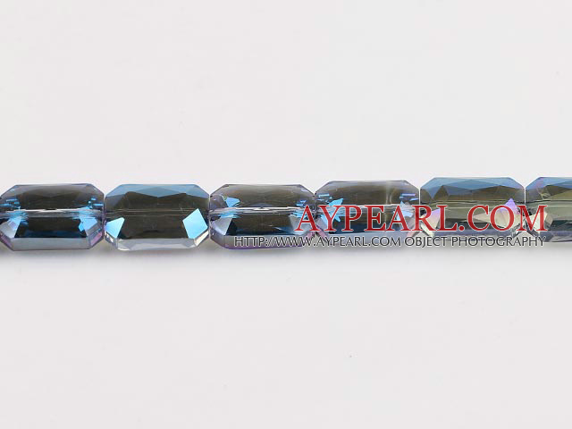 crystal beads,8*14*20mm rectangle,accompany with the blue color,sold per 14.17inches strand