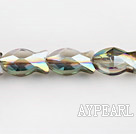 Crystal Beads, Green, 10*10*20mm fish shape, plating color, Sold per 14.2-inch strand