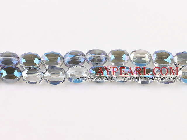 Crystal Beads, Grey, 6*9*12mm plating color, egg shape, Sold per 14.2-inch strand