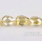Crystal Beads, Light Yellow, 10*14*18mm straight hole, drop shape, Sold per 14.2-inch strand