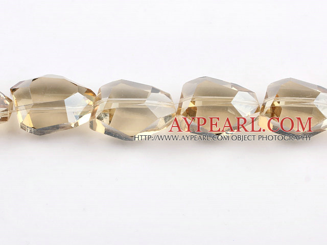 manmade crystal beads,13*20*21mm with angles,silver champagne,Sold per 13.78-inch strands