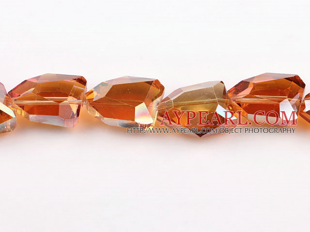 manmade crystal beads,13*20*21mm with angles,orange,Sold per 13.78-inch strands