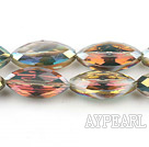 Crystal Beads, Yellowish Green, 9*12*25mm colorized, horse eye shape, Sold per 13.39-inch strand