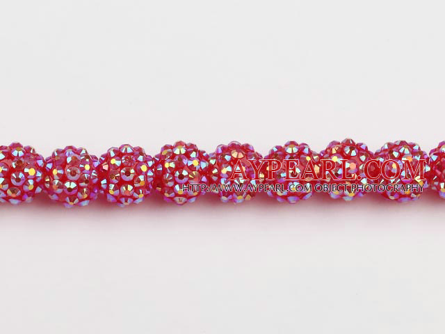 Acrylic bali beads,14mm,red,Sold per 13.39-inch strand