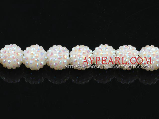 Acrylic bali beads,16mm,cream ,Sold per 14.17-inch strand