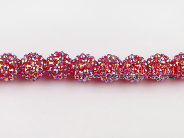 Acrylic bali beads,16mm,red ,Sold per 14.17-inch strand