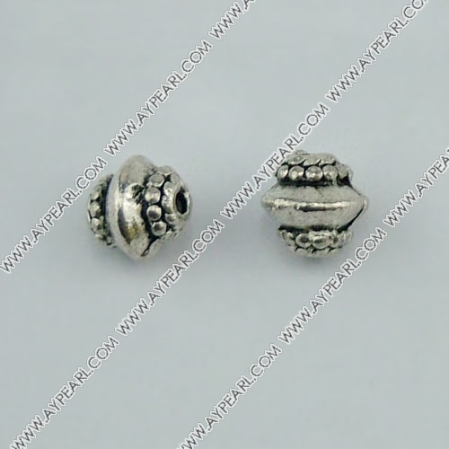 imitation silver metal spacer beads, 6mm, sold by per pkg