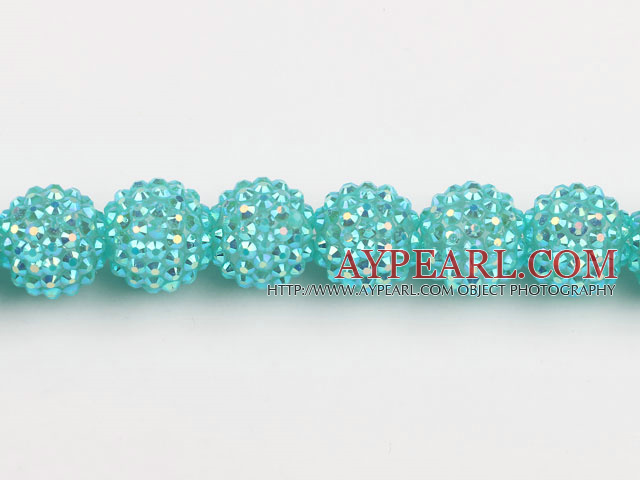 Acrylic bali beads,18mm,cyan,Sold per 14.17-inch strand