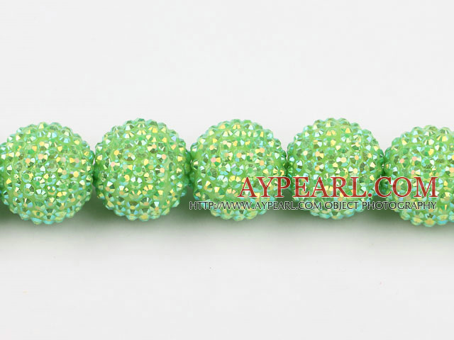 Acrylic bali beads,24mm,grass green,Sold per 14.57-inch strands