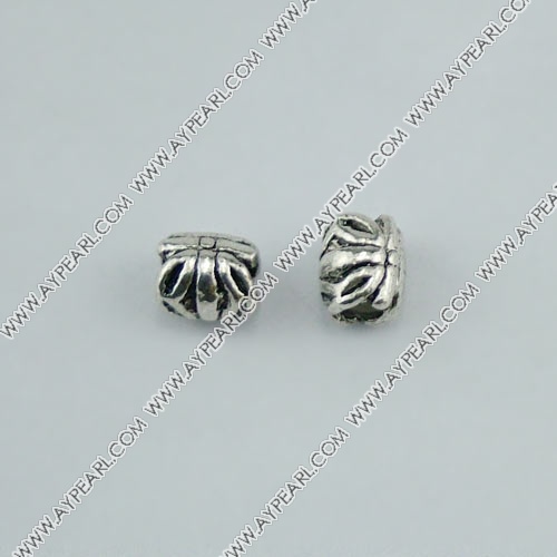 imitation silver spacer metal beads, 8*9mm, tube with pattern, sold by per pkg