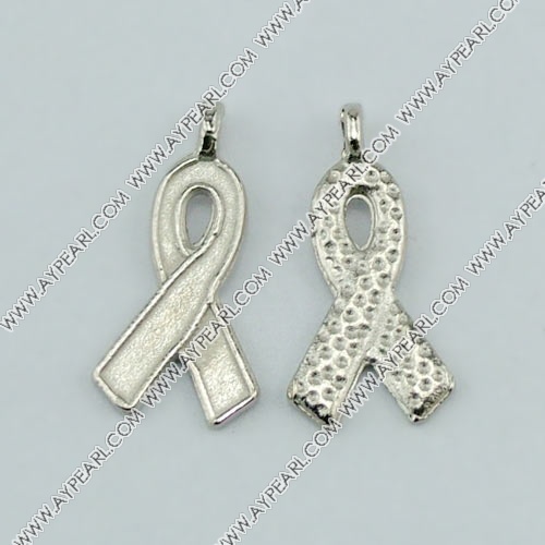 imitation silver metal beads, 12mm, tie shape pendant, sold by per pkg