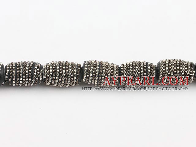 bali beads,14*21mm, grey with copper core ,Sold per 14.17-inch strands