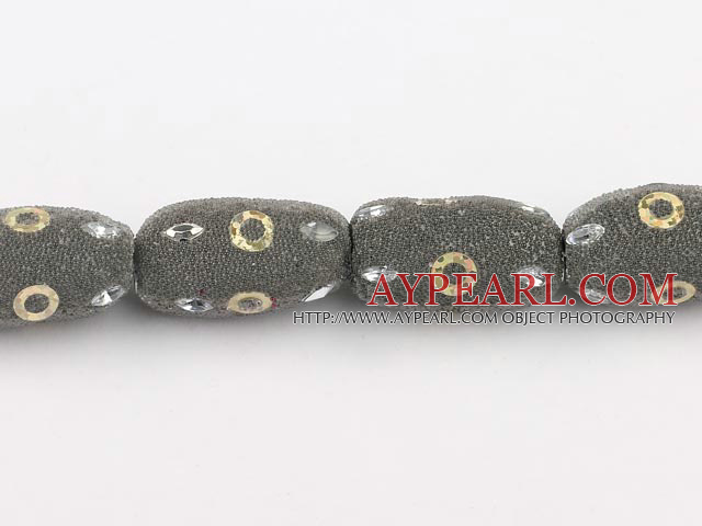 bali beads,18*30mm, grey with copper core ,Sold per 13.39-inch strand