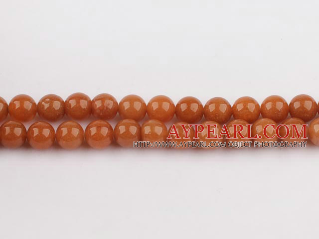 aventurine beads,8mm round, red ,sold per 15.75-inch strand