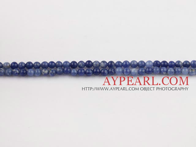 Sodalite beads,4mm round, blue, sold per 15.75-inch strand