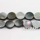 black lip shell beads,10mm flat oval,sold per 15.75-inch strand