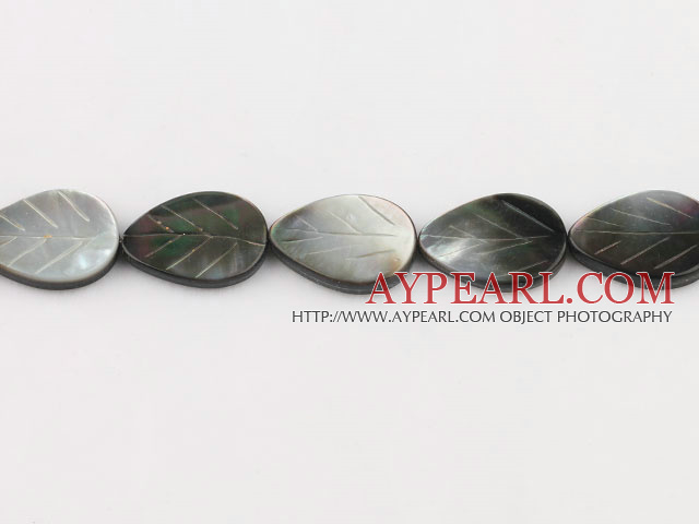 black lip shell beads,15*20mm leaf,straight hole,sold per 15.75-inch strand