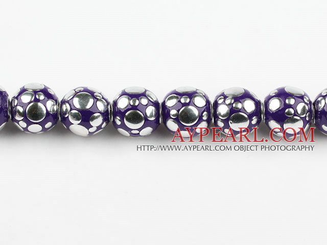 bali beads,18mm,purple with copper core,Sold per 13.39-inch strands