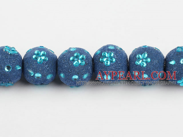 bali beads,22mm, blue with copper core,Sold per 14.17-inch strands