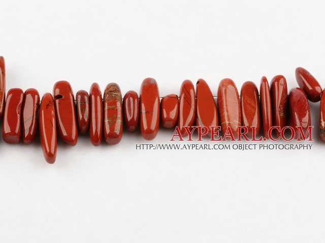 Marble Gemstone Beads, Red, 4*21 long tooth, hole shape, Sold per 15.7-inch strand