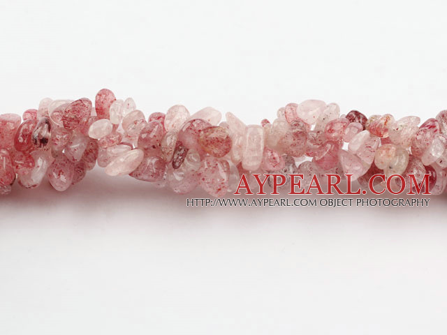 Chip Stone Beads, 3*7mm Strawberry circle angle, Sold per 34.6-inch strand