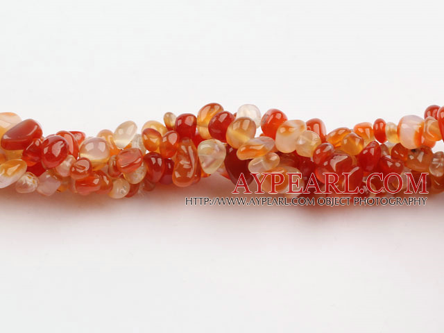 Chip Stone Beads, Red, 3*7mm natural agate, circle angle, Sold per 34.6-inch strand