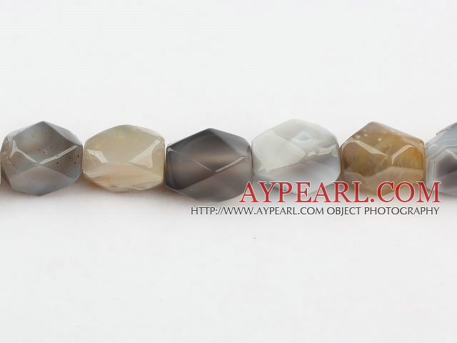 agate beads,13*18mm octagon,grey,Sold per 15.75-inch strands