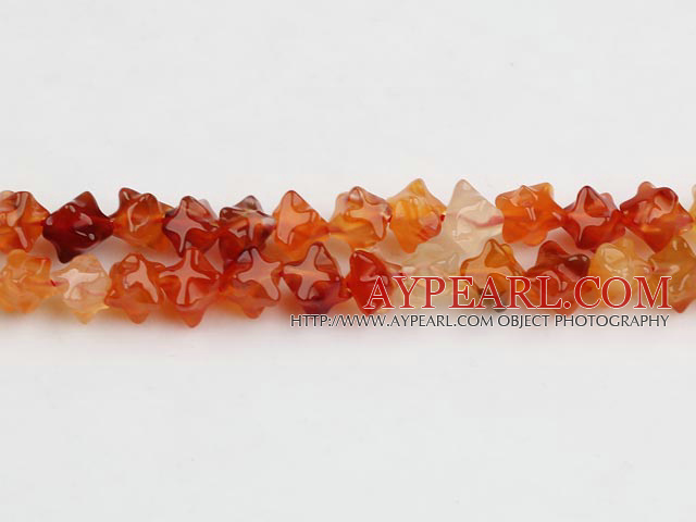 Agate Gemstone Beads, Orange, 6mm faceted square,Sold per 14.96-inch strands