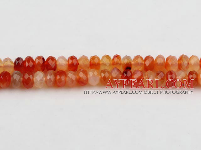 Agate Gemstone Beads, Orange, 5*8mm faceted abacus shape,Sold per 14.96-inch strands