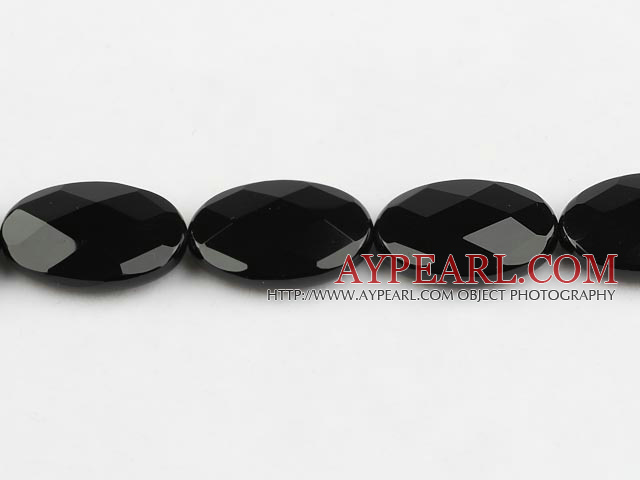 black agate beads,20*30mm twisted egg,faceted,Grade A,Sold per 15.35-inch strands