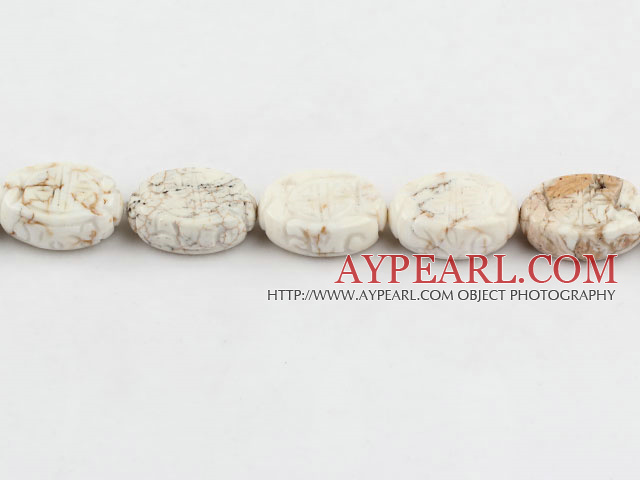 Turquoise Gemstone Beads, White, 10*18*26mm pattern egg shape,Sold per 15.75-inch strands