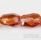 Lampwork Glass Crystal Beads, 11*20*26mm heterotypic plating color shape,Sold per 12.2-inch strands