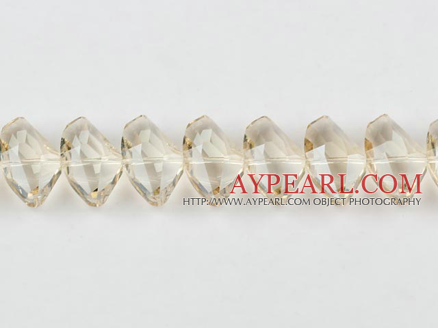 Lampwork Glass Crystal Beads, Champagne Color, 6*11*21mm,Sold per 14.17-inch strands