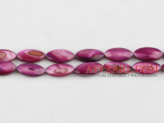 Shell Beads, Purple Red, 5*8*13mm dyed horse eye shape, Sold per 15.4-inch strand