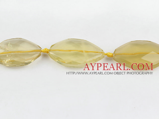 Citrine Gemstone Beads, Yellow, 8*25*40mm faceted horse eye shape,Sold per 15.75-inch strands