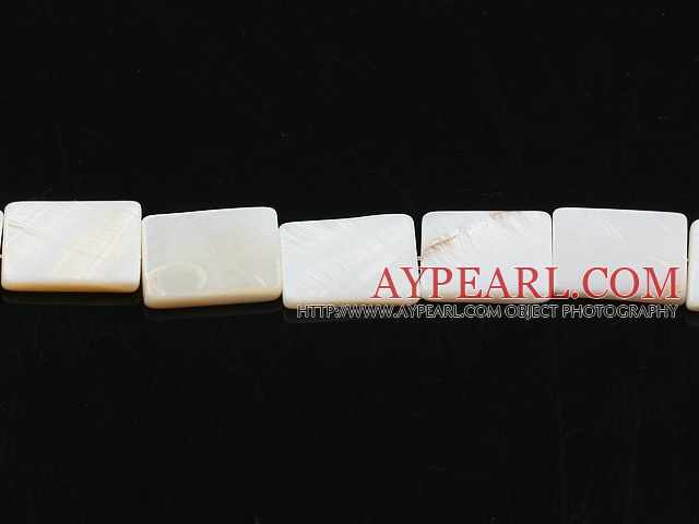 Shell Beads, White, 3*15*20mm dyed rectangle, Sold per 15-inch strand