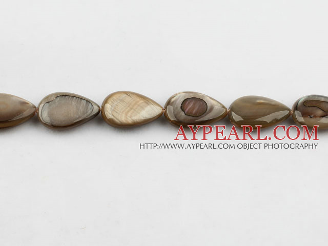 Shell Beads, Gray, 5*10*14mm dyed drope shape, Sold per 15.4-inch strand